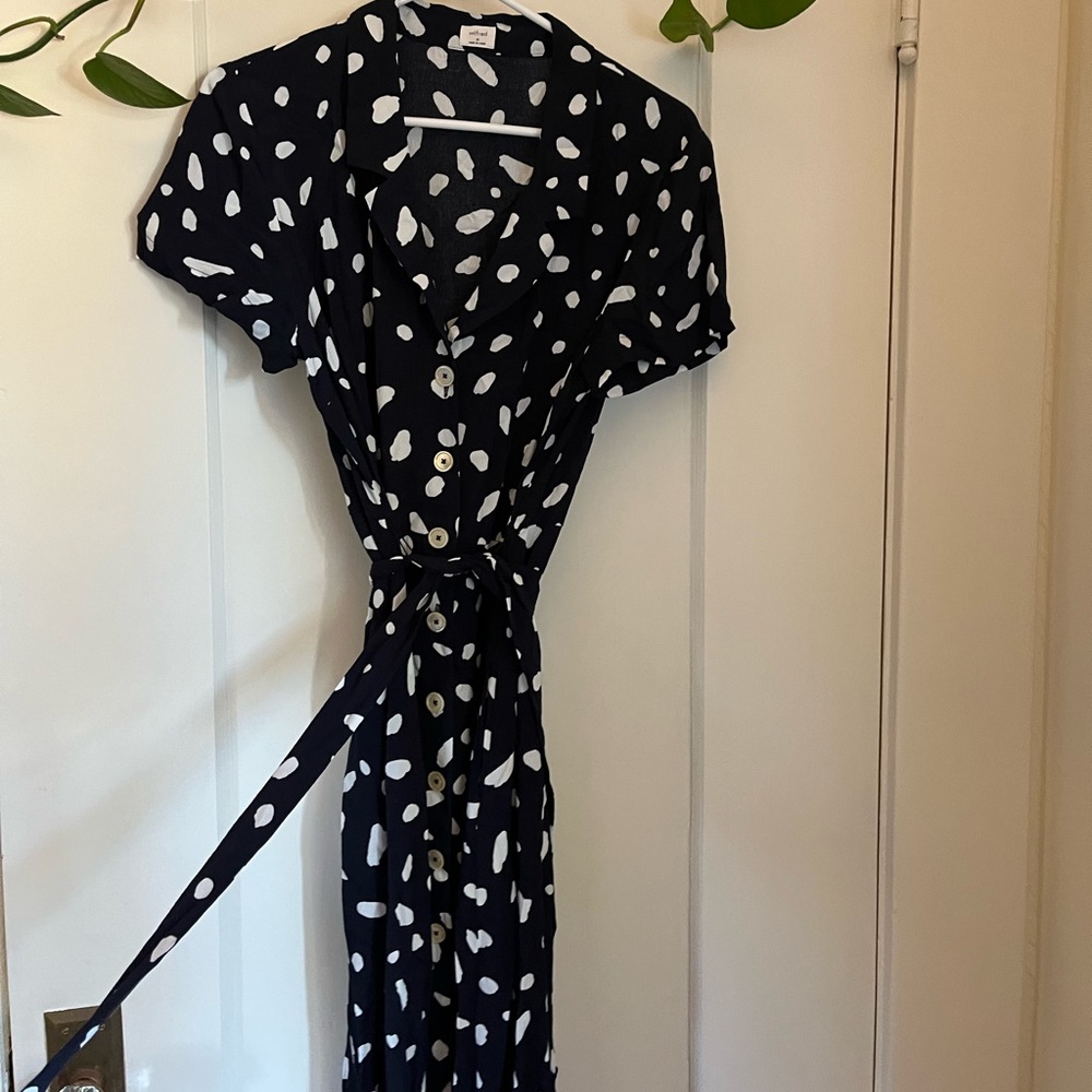Wilfred Free Aritzia Shirt Dress Polka Dot/Spots Button Up